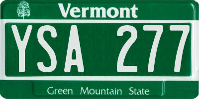 VT license plate YSA277
