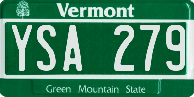 VT license plate YSA279