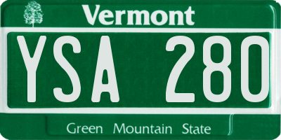 VT license plate YSA280