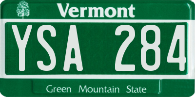 VT license plate YSA284