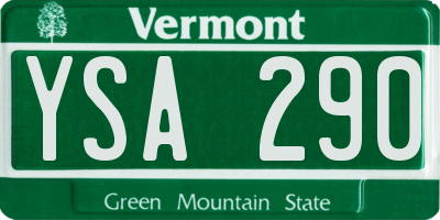 VT license plate YSA290