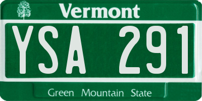 VT license plate YSA291
