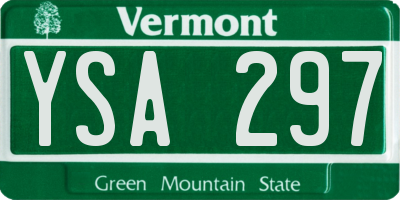 VT license plate YSA297