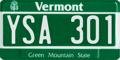 VT license plate YSA301