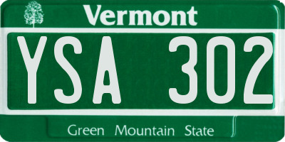 VT license plate YSA302