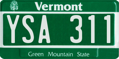 VT license plate YSA311