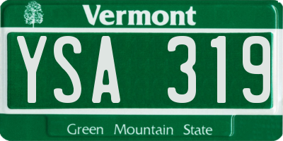 VT license plate YSA319