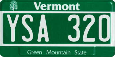 VT license plate YSA320