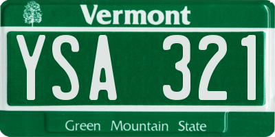 VT license plate YSA321