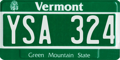 VT license plate YSA324