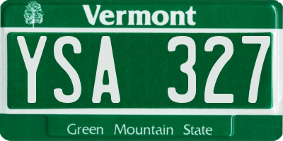VT license plate YSA327
