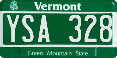 VT license plate YSA328
