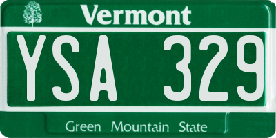 VT license plate YSA329