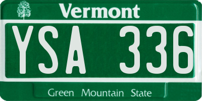 VT license plate YSA336
