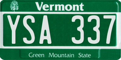 VT license plate YSA337