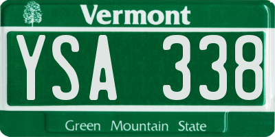 VT license plate YSA338