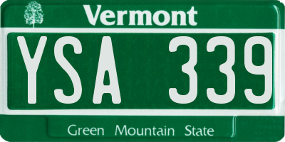 VT license plate YSA339