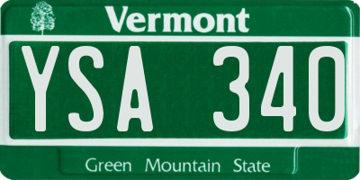 VT license plate YSA340