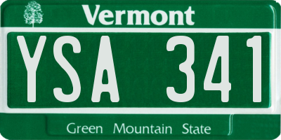 VT license plate YSA341