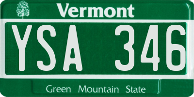 VT license plate YSA346