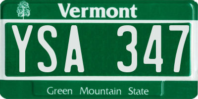 VT license plate YSA347