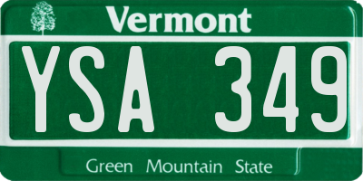 VT license plate YSA349