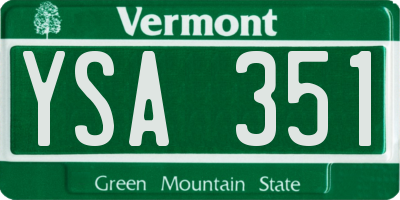 VT license plate YSA351