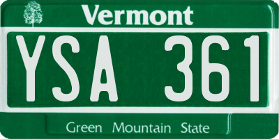VT license plate YSA361