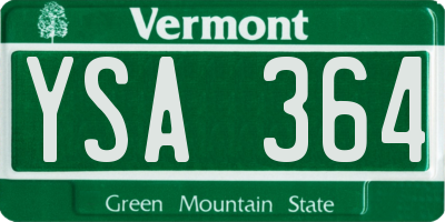 VT license plate YSA364