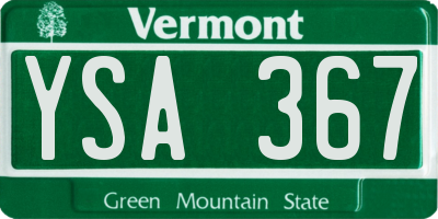 VT license plate YSA367