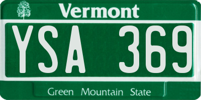 VT license plate YSA369