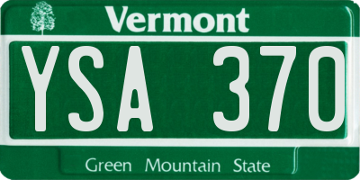 VT license plate YSA370