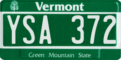 VT license plate YSA372