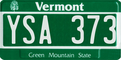 VT license plate YSA373