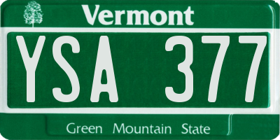 VT license plate YSA377