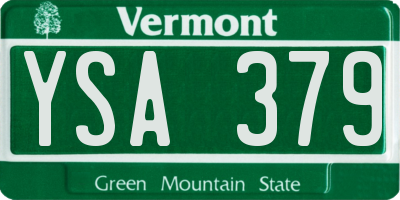 VT license plate YSA379