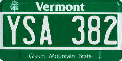VT license plate YSA382