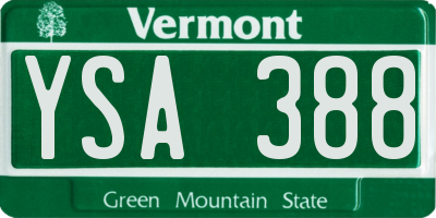 VT license plate YSA388