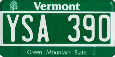 VT license plate YSA390