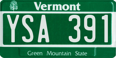 VT license plate YSA391