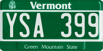 VT license plate YSA399