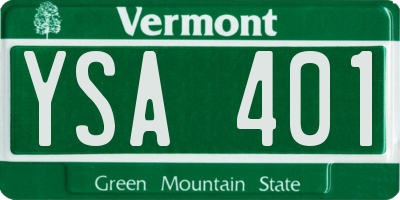 VT license plate YSA401