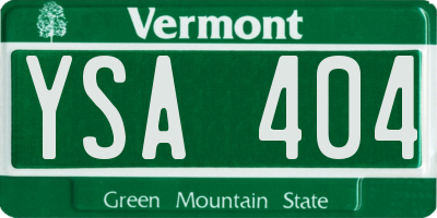 VT license plate YSA404
