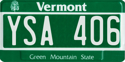 VT license plate YSA406