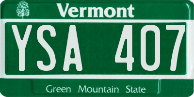 VT license plate YSA407