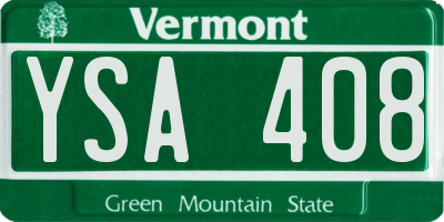 VT license plate YSA408