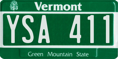VT license plate YSA411