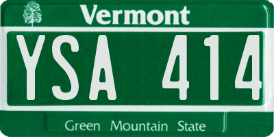 VT license plate YSA414