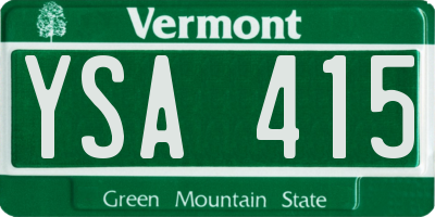 VT license plate YSA415
