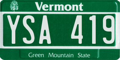 VT license plate YSA419